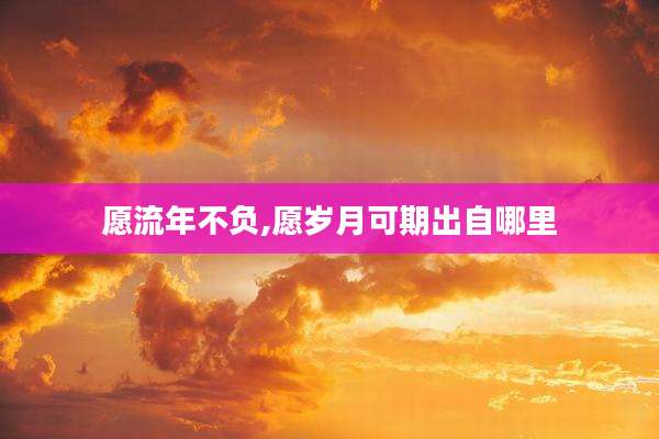 愿流年不负,愿岁月可期出自哪里