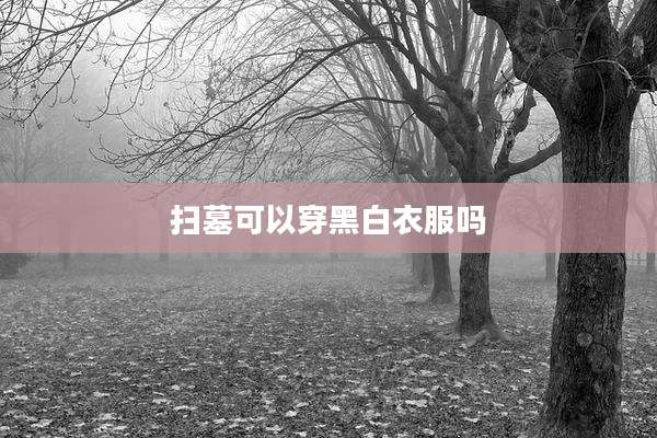 扫墓可以穿黑白衣服吗