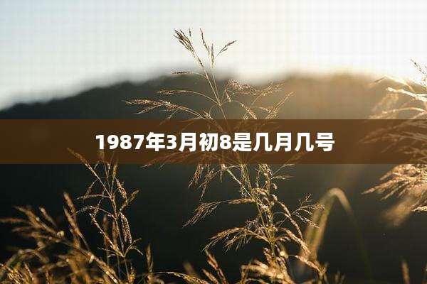 1987年3月初8是几月几号