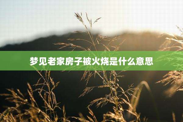 梦见老家房子被火烧是什么意思