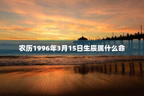 农历1996年3月15日生辰属什么命