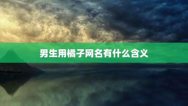 男生用橘子网名有什么含义
