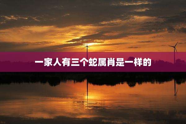 一家人有三个蛇属肖是一样的