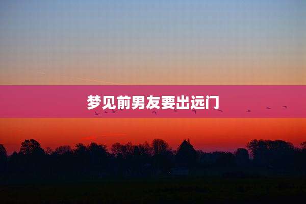 梦见前男友要出远门