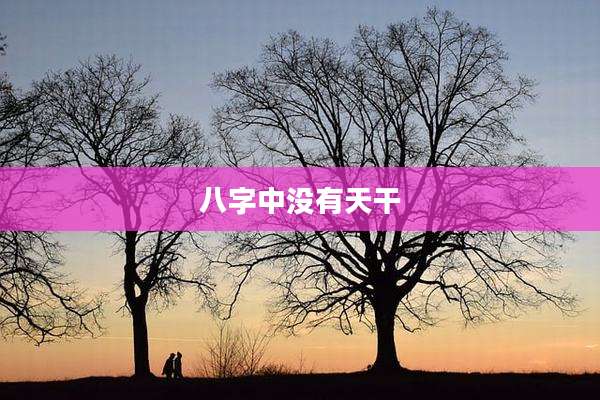 八字中没有天干