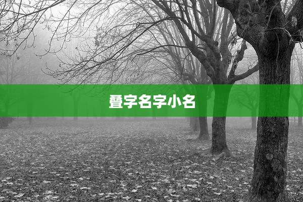 叠字名字小名