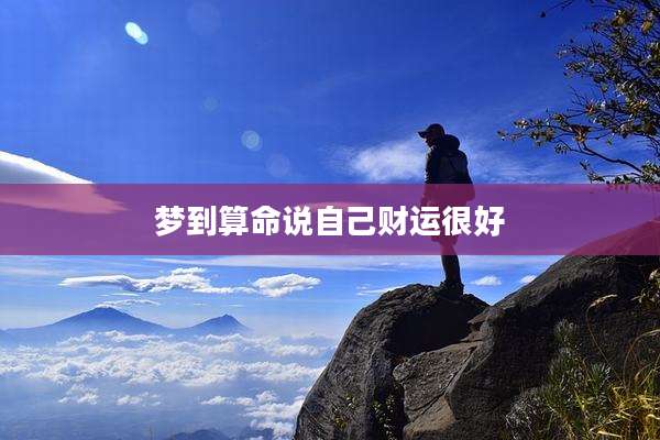 梦到算命说自己财运很好