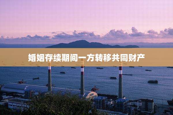 婚姻存续期间一方转移共同财产
