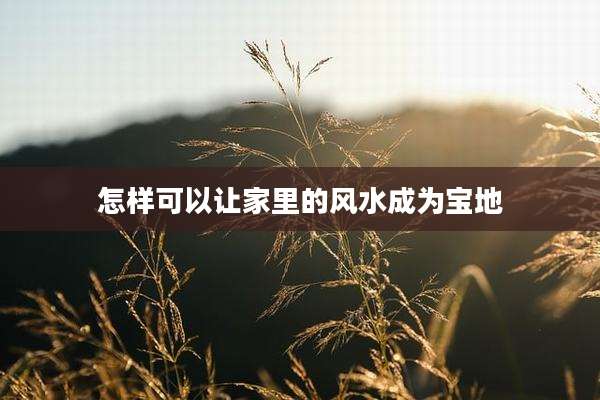 怎样可以让家里的风水成为宝地