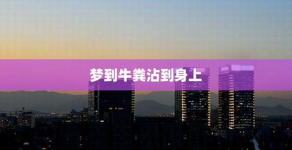 梦到牛粪沾到身上