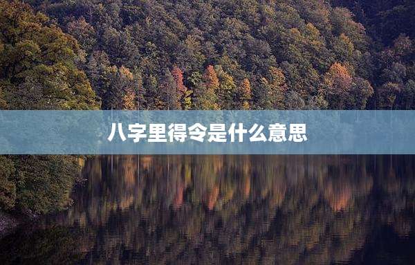 八字里得令是什么意思