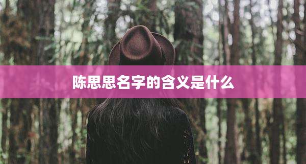 陈思思名字的含义是什么