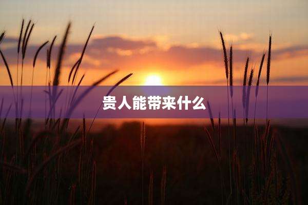 贵人能带来什么