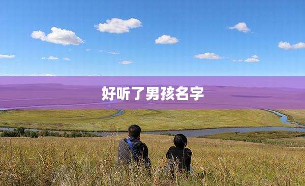 好听了男孩名字