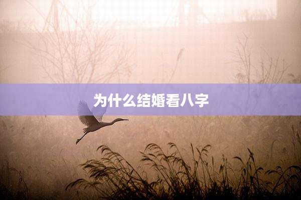 为什么结婚看八字
