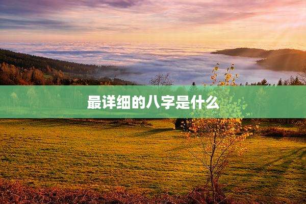 最详细的八字是什么