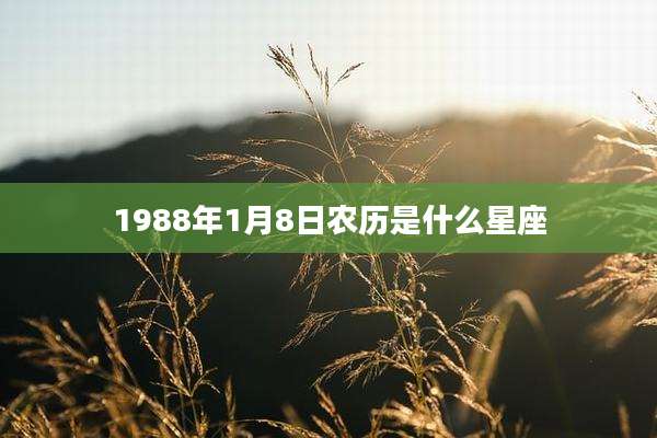1988年1月8日农历是什么星座