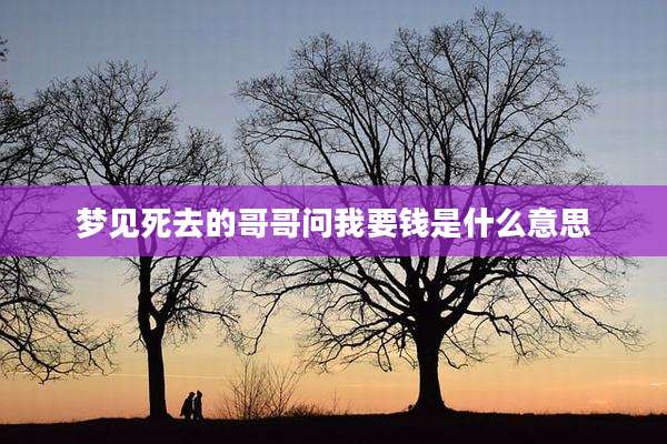 梦见死去的哥哥问我要钱是什么意思