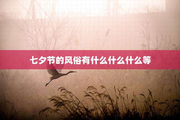 七夕节的风俗有什么什么什么等