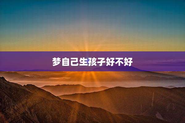 梦自己生孩孑好不好