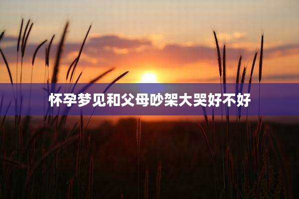 怀孕梦见和父母吵架大哭好不好
