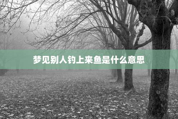 梦见别人钓上来鱼是什么意思