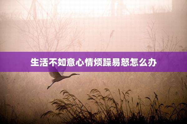 生活不如意心情烦躁易怒怎么办