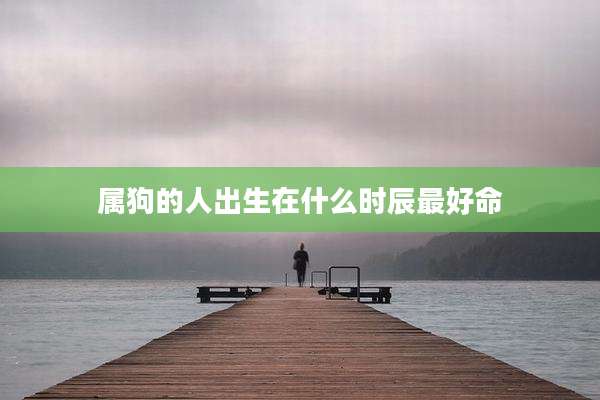 属狗的人出生在什么时辰最好命