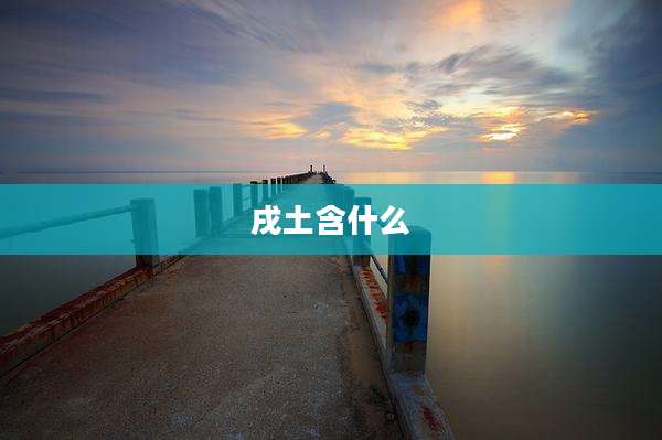 戌土含什么