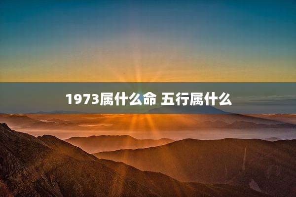 1973属什么命 五行属什么