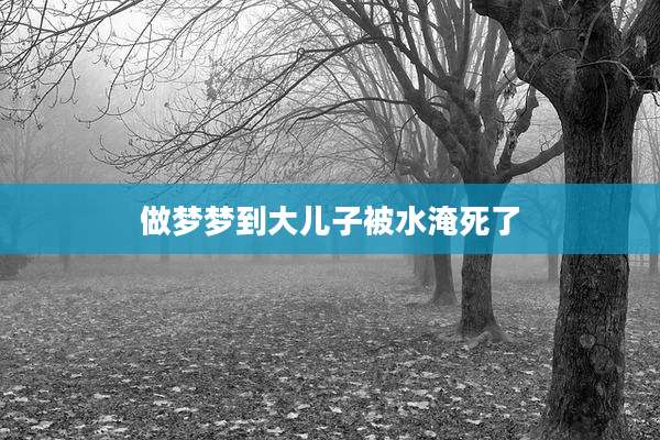 做梦梦到大儿子被水淹死了