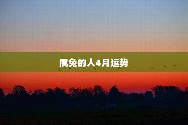属兔的人4月运势