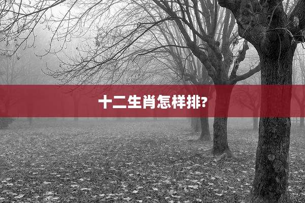十二生肖怎样排?