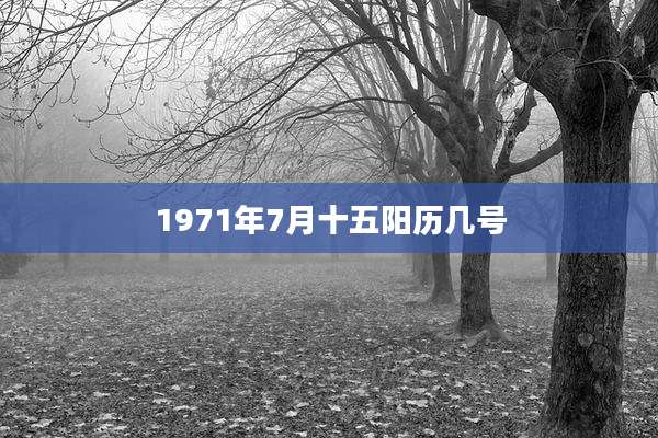 1971年7月十五阳历几号