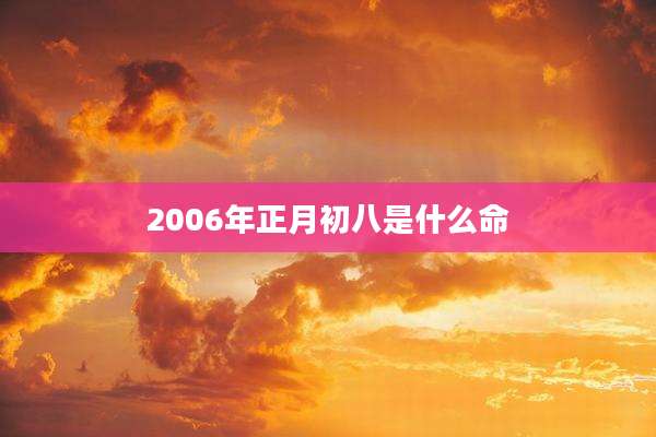 2006年正月初八是什么命