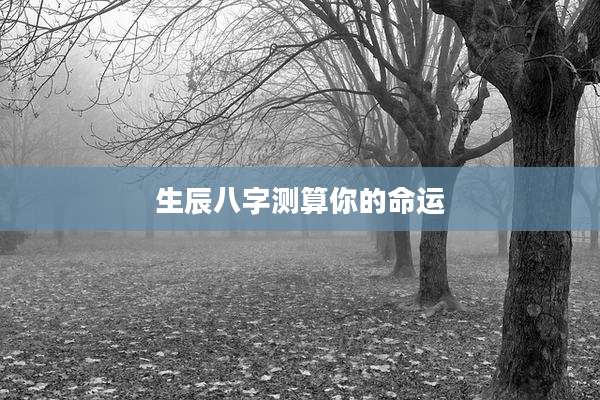生辰八字测算你的命运