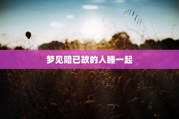 梦见陪已故的人睡一起