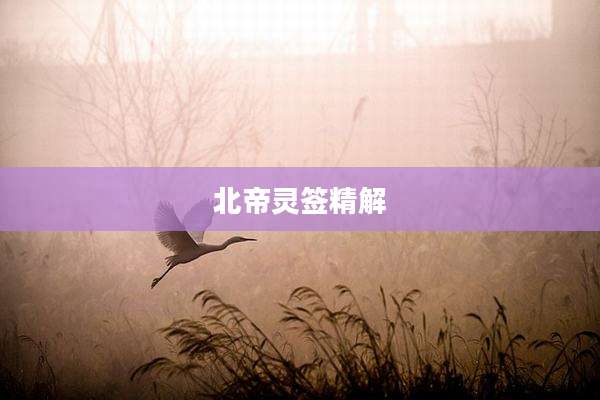 北帝灵签精解