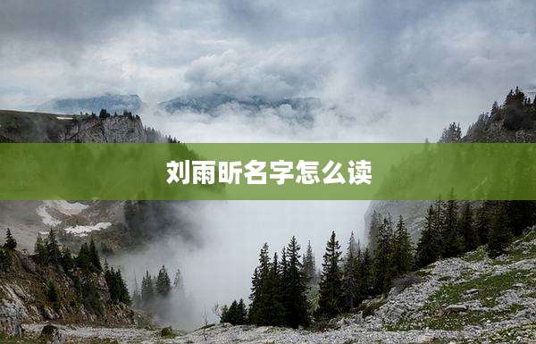 刘雨昕名字怎么读