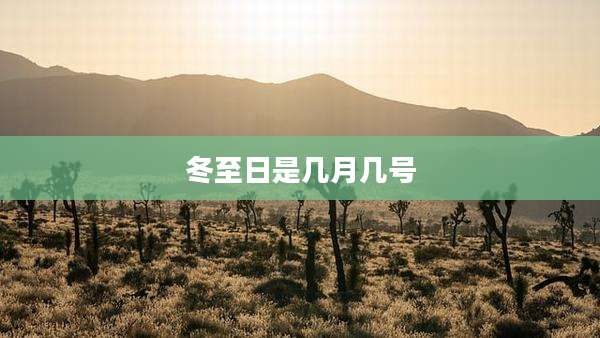 冬至日是几月几号