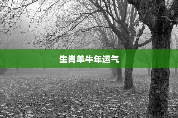 生肖羊牛年运气