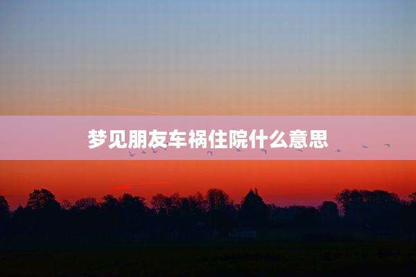 梦见朋友车祸住院什么意思