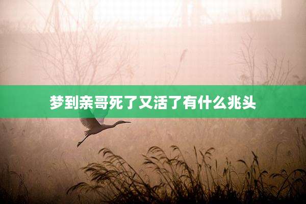 梦到亲哥死了又活了有什么兆头