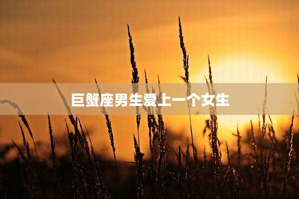 巨蟹座男生爱上一个女生