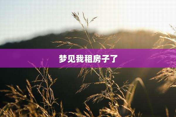 梦见我租房子了