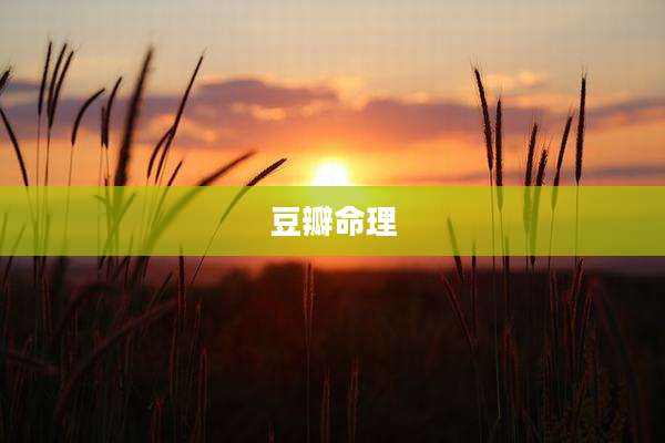 豆瓣命理