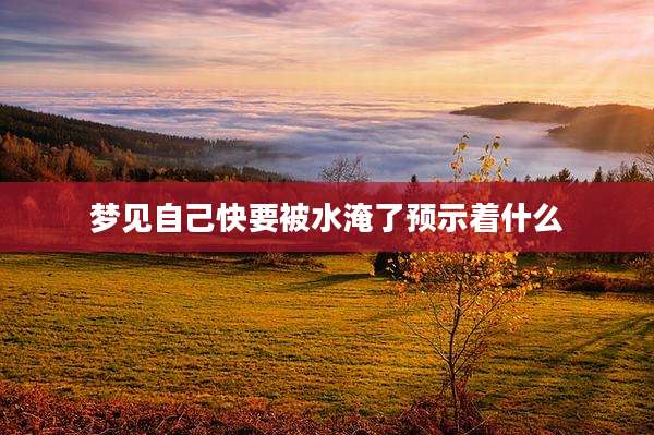 梦见自己快要被水淹了预示着什么