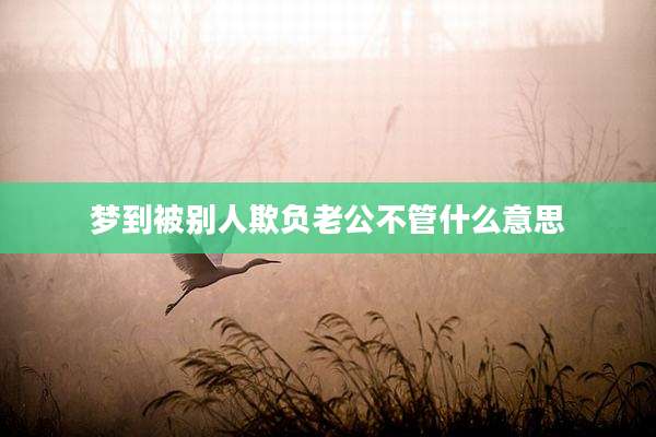 梦到被别人欺负老公不管什么意思