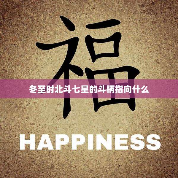 冬至时北斗七星的斗柄指向什么