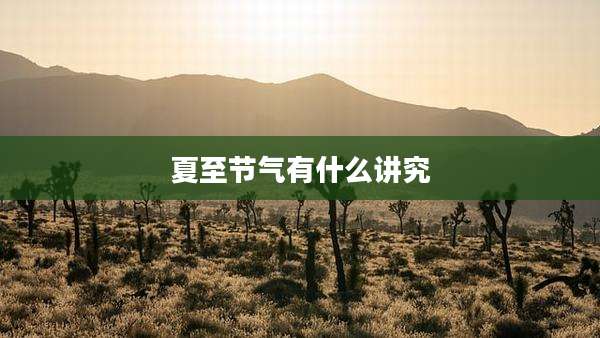 夏至节气有什么讲究